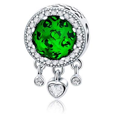 Imagem de Pingente de pedra do mês de nascimento com pingentes Pandora e colar presentes para mulheres brilhantes pedras de nascimento em zircão pavimentado, Cristal, Zircônia cúbica