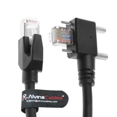 Imagem de Alvin's Cables Cabo GigE Vision Vertical RJ45 Parafuso Bloqueio Industrial Cabo Ethernet Blindado CAT6a High-Flex Drag-Chain, Compatível com Câmera Cognex Keyence Basler Hikvision 1 m Ângulo Reto