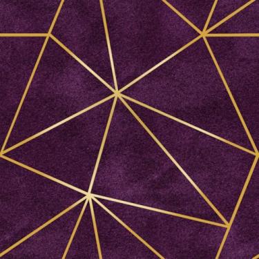 Imagem de Papel de Parede Veludo Roxo Dourado Moderno Elegante 3m