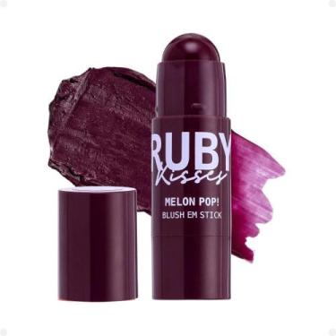 Imagem de Blush Em Stick Ruby Kisses Melon Pop 04 Plum Pop Mbs04B - Kiss New Yor