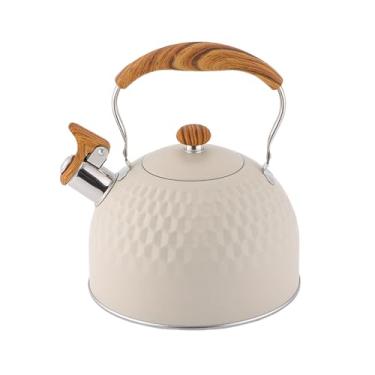 Imagem de Chaleira para Fogão | Bule De Água Com Assovio Para Placas,2.5L De Aço Inoxidável Com Pegada Ergonómica Para Cozinha Água Fervente Indução Elétrica Hotel Apartamento