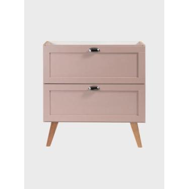 Imagem de Gabinete para Banheiro 80cm Retro Mdf Milano - On Móveis, Rosa