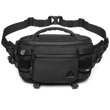 Imagem de LPPJY Mochila com alça transversal, bolsa de peito, pochete para homens e mulheres, impermeável, casual, para atividades ao ar livre, caminhadas, viagens, corrida, esportes, trabalho, Preto, 11.1"x7.9
