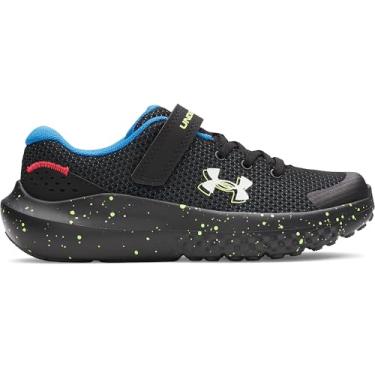 Imagem de Under Armour Tênis masculino pré-escolar Surge 4 fecho alternativo, (006) Preto/Alta Vis Amarelo/Branco, 16