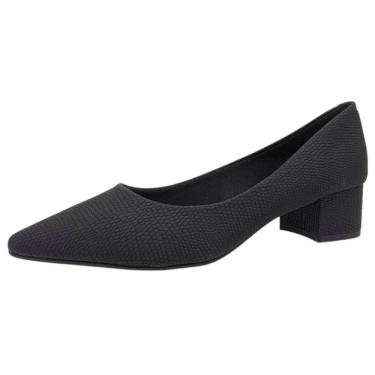 Imagem de Sapato Feminino Escamado Salto Bloco Baixo Social Beira Rio