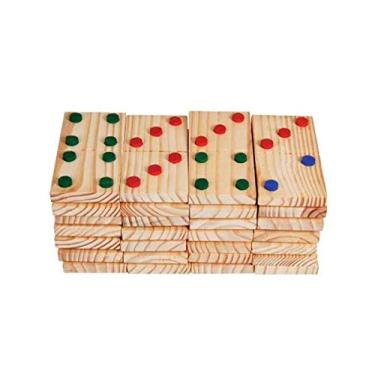 Imagem de Brinquedos Educativos - Jogo Dominó Gigante em Madeira 28und