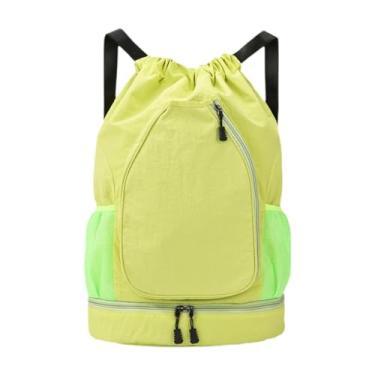 Imagem de rockible Mochila de tênis, bolsa esportiva para raquete de badminton, mochila de basquete para camping, academia, masculina, Verde