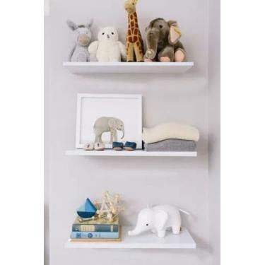 Imagem de KIT 3 prateleiras organizadoras MDF  40x15 cm  Sala/Cozinha/Quarto/Dec