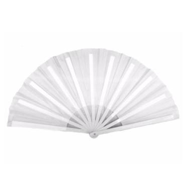 Imagem de Leque Oriental Grande Dança Kung Fu Taí Chi Chuan Liso Performance Cul