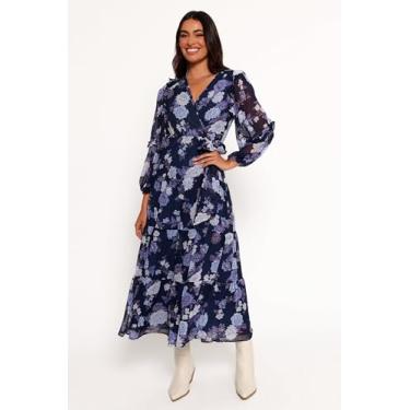 Imagem de Petal & Pup Vestido longo feminino Korina de manga comprida, Azul vintage, PP