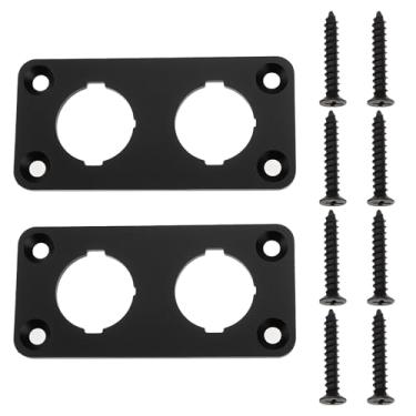 Imagem de Briny River 2 painéis redondos de liga de alumínio para carro, com furo duplo, 73 x 35 x 2,5 mm, para carro, caminhão, barco, trailer, com parafusos