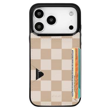 Imagem de uCOLOR Capa para iPhone 17 Pro com porta-cartões - Capa carteira de couro fina com suporte para cartão de crédito Moneymate 2,5 m capa protetora com compartimento para cartão oculto para mulheres e