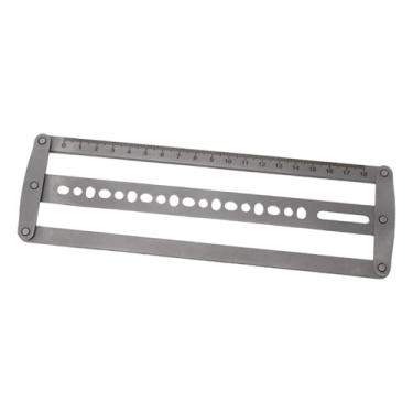 Imagem de Vaveren Régua auxiliar de posicionamento de cinto, ferramenta de ponta de cinto, couro, artesanato, faça você mesmo, ferramenta de corte, furador, cintos, Redondo