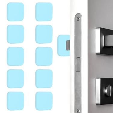 Imagem de PATIKIL 10 peças de protetor de parede para maçanetas de porta, 4,6 cm quadradas, batentes de porta autoadesivos, almofada de para-choque, protetor de parede silencioso para geladeira, casa