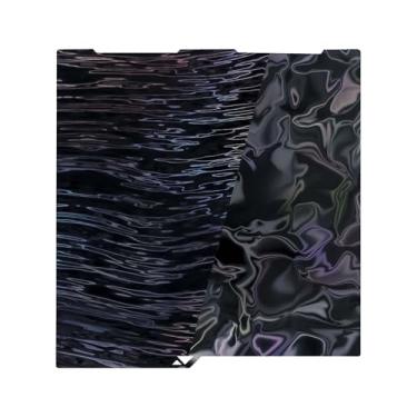 Imagem de IdeaFormer-3D Placa de construção Smooth PER para Anycubic Kobra 3/Kobra 3 V2/Kobra 3 Combo, placa PER flexível com ondulações abstratas de água e textura de madeira para Kobra 3 Series 256x268 mm