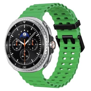 Imagem de Pulseiras esportivas marítimas compatíveis com Samsung Galaxy Watch 8 de 44 mm e 40 mm/8 Classic 46 mm, masculina e feminina, de silicone macio, respirável, impermeável, sem lacunas para Samsung