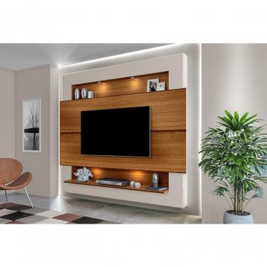 Imagem de Painel Para Tv 75" Com Nicho E Prateleira Riviera 217 Carvalho New / Off White - Luapa
