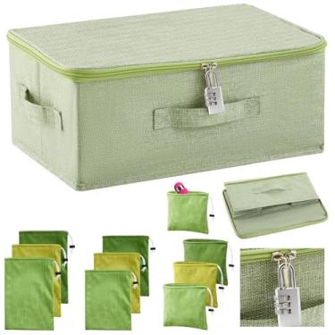 Imagem de Cinnvoice Bolsa organizadora discreta e trancável para adultos, com 9 unidades, bolsa organizadora com cordão de armazenamento de brinquedos para mulheres e homens, 3 tamanhos, 38 x 25 x 15 x 15 cm