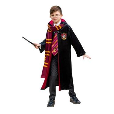 Imagem de Fantasia Harry Potter Infantil Unissex Capa Varinha Cachecol E Óculos 