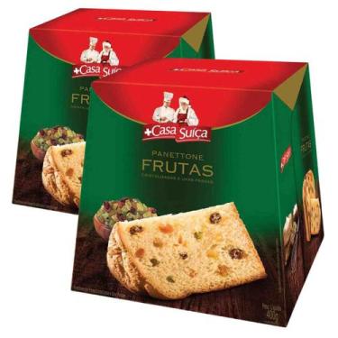 Imagem de 2 Panetones Casa Suíça, Tradicional, Pannetone de 400g - Casa Suiça