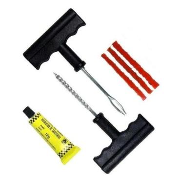 Imagem de Kit Remendo Reparo Macarrão Pneu Carro Moto Sem Câmara - Autotec