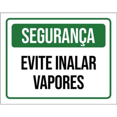 Imagem de Kit 3 Placas Sinalização - Segurança Evite Inalar Vapores