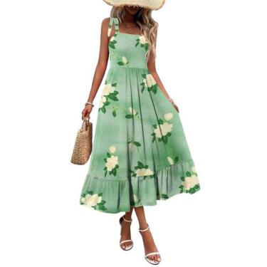 Imagem de Vestido de verão Zeagoo 2025 longo casual em camadas com bolsos