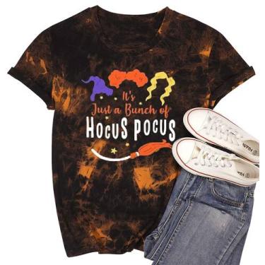 Imagem de Camiseta HRIUYI Sanderson com estampa de letras de Halloween preta M