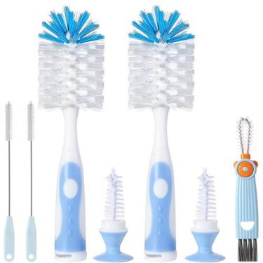 Imagem de Conjunto de escovas para mamadeiras Anivona 11" de nylon sem BPA azul
