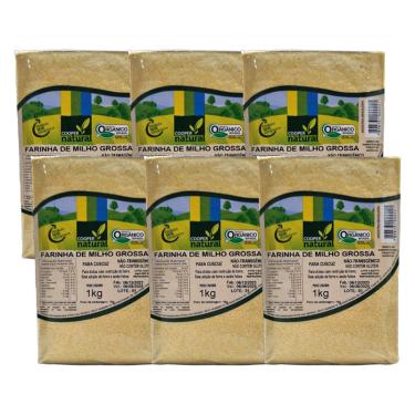 Imagem de Kit 6X: Farinha de Milho Grossa (Para Cuscuz) Orgânica Coopernatural 1Kg