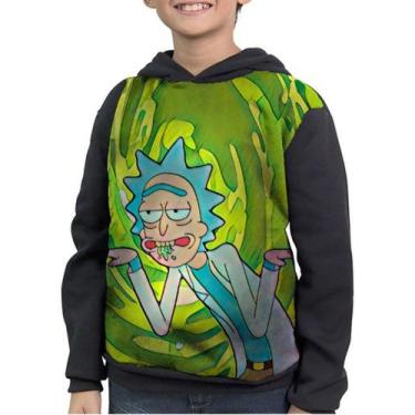 Imagem de Moletom Infantil Rick Sanchez Rick And Morty Portal Gun - smoke, Preto