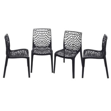Imagem de Cadeira Kit com 4 Unidades em Polipropileno Gruvyer Preto