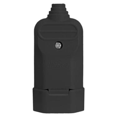 Imagem de Tomada Plug Fêmea Prensa Cabo 2 Pinos Finos 10A Preto - Margirius