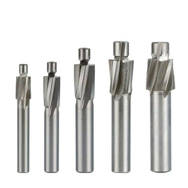 Imagem de WZFC Fresa de extremidade escareadora HSS com 4 canais, fresas de extremidade CNC, conjunto de 5 peças