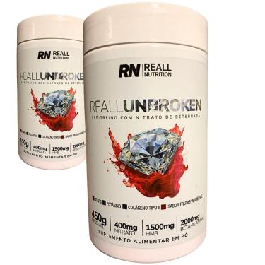 Imagem de Kit 2 Pré-Treino Unbroken Reall Nutrition 450g Citarg Hmb-Unissex