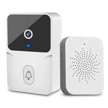 Imagem de Campainha Inteligente WiFi com Câmera, Interfone Sem Fio com Áudio Bidirecional, Vídeo em Tempo Real, Branca