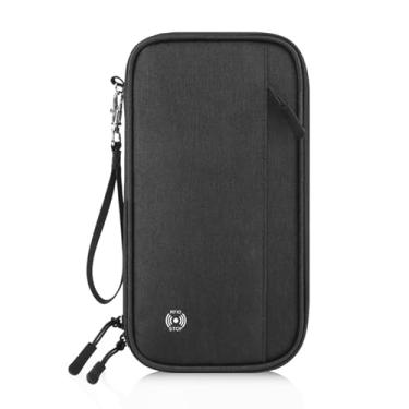 Imagem de Bolsa clutch carteira passaporte organizador de documentos bolsa para cartões de crédito, Preto, Bolsa de armazenamento de carteira, bolsa de passaporte, bolsa de cartão, bolsa de identidade