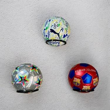 Imagem de Kit com 3 Suportes Equilibrium Bola Preto organiza Compatível com Futebol Vôlei Basquete Overball