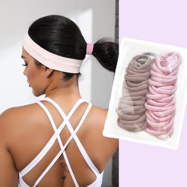 Imagem de Laços de cabelo para mulheres, laços de cabelo macios para cabelos grossos, suportes de rabo de cavalo sem costura, faixas elásticas de cabelo, laços de rabo de cavalo para todas as texturas, 50 peças