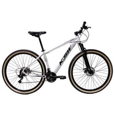 Imagem de Bicicleta Aro 29 Ksw 21 Marchas Alumínio Cambio Shimano Freio A Disco - Branco -ad Preto - 19 Branco -ad Preto