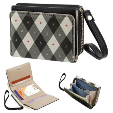 Imagem de Linda carteira xadrez infantil para meninas de 6 a 14 anos – Carteira infantil de Natal, presentes de aniversário para meninas pequenas ou adolescentes, Preto, 4.3 x 3.4 x 1.4 in