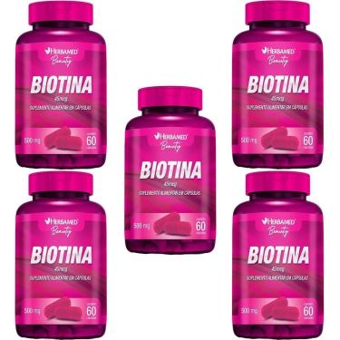 Imagem de Kit 5X Biotina 45mcg - 60 Cápsulas - Herbamed-Masculino