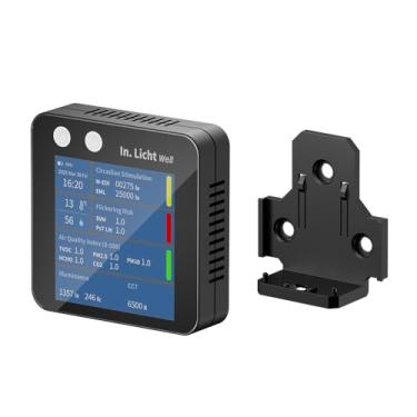 Imagem de In.Licht Well-PortableWELL‑Certified Monitor de qualidade do ar interior e luz 19 em 1 (PM2.5/PM1.0, CO2, TVOC, HCHO, CCT, Flicker, EML, LUX) com aplicativo Bluetooth e exportação de relatório de um