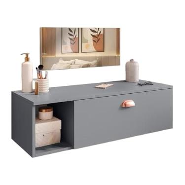 Imagem de Penteadeira Camarim Suspensa Com Espelho Gaveta Com Divisória E Nichos Make(Cinza)