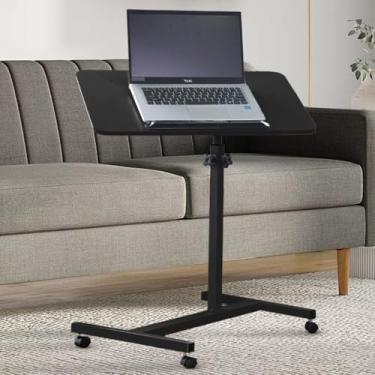 Imagem de mesa de apoio lateral movel para sofa,mesa ajustavel para notebook pequena