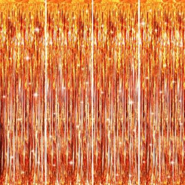 Imagem de Cortina de alumínio laranja Backdrop GOER 98x250 cm, pacote com 4