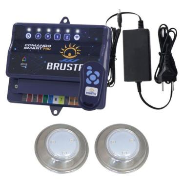 Imagem de Kit 2 hiper led rgb 6w + central de comando brustec