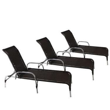 Imagem de Kit 3 Espreguiçadeiras Havaí Alumínio Fibra Sintética Tabaco