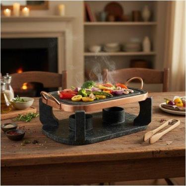 Imagem de Churrasqueira Oval de Pedra Sabão Gourmet Fondue Grande 31 cm - So Jos