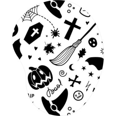 Imagem de Mouse Pad Ergonômico Gota Estampa Halloween Desenho Preto e Branco